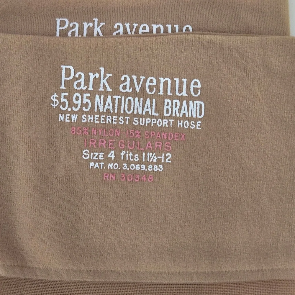 Park Avenue Support Hose‎ Light Beige Size 4 Fits 11.5-12 Irregulars
